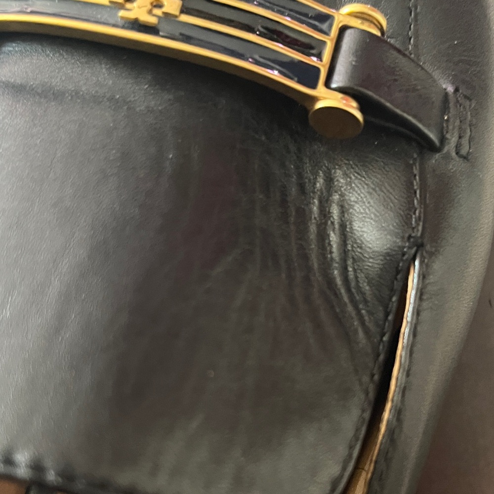 Tory Burch Black Leather bottom Slides size 10.5 - Picture 4 of 12